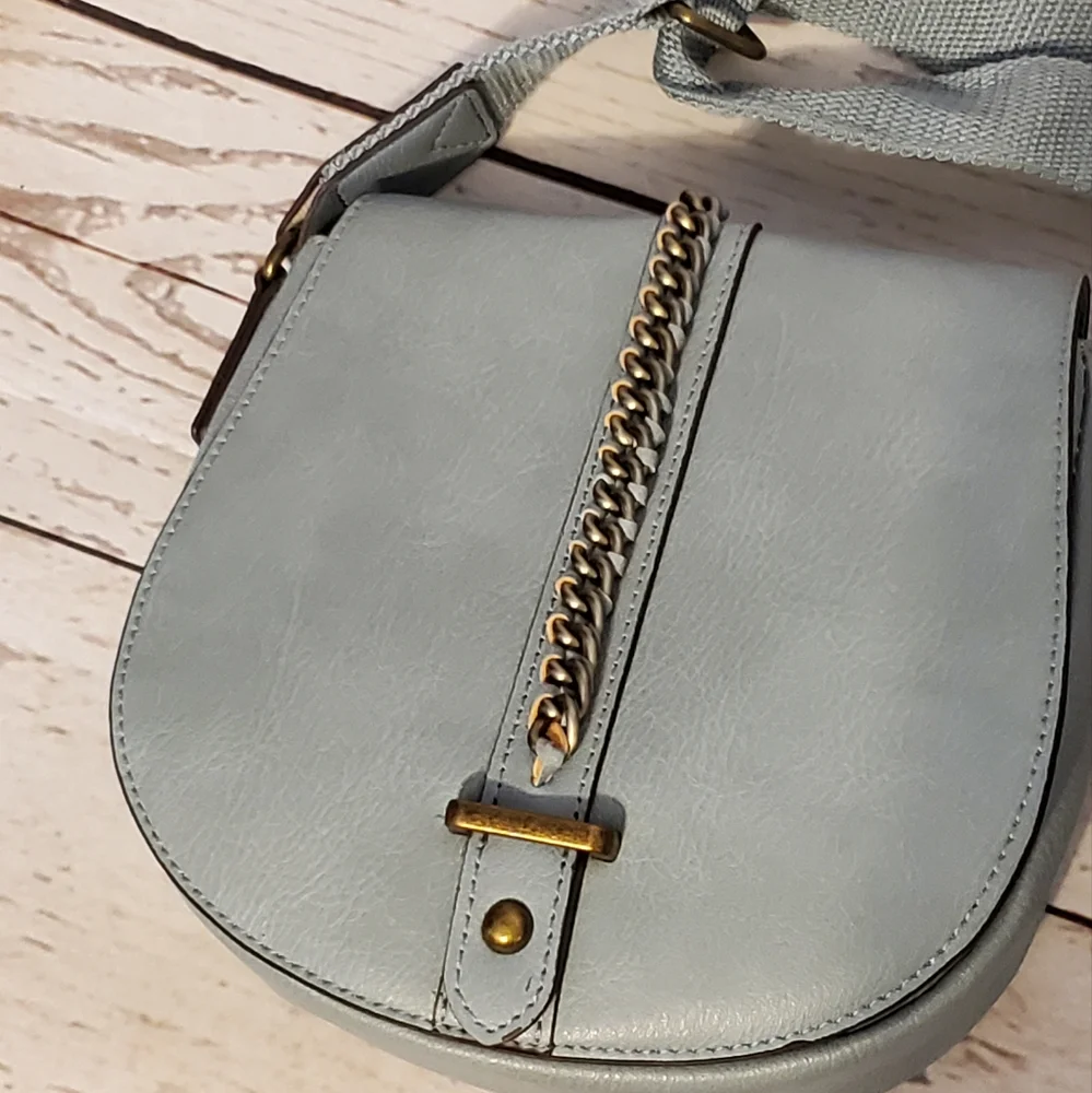 Time and Tru recycled materials Emery crossbody bag blue